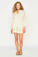 Midland Top in Lime Jamdani