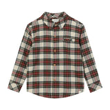 ATWOOD woven shirt cream/green plaid
