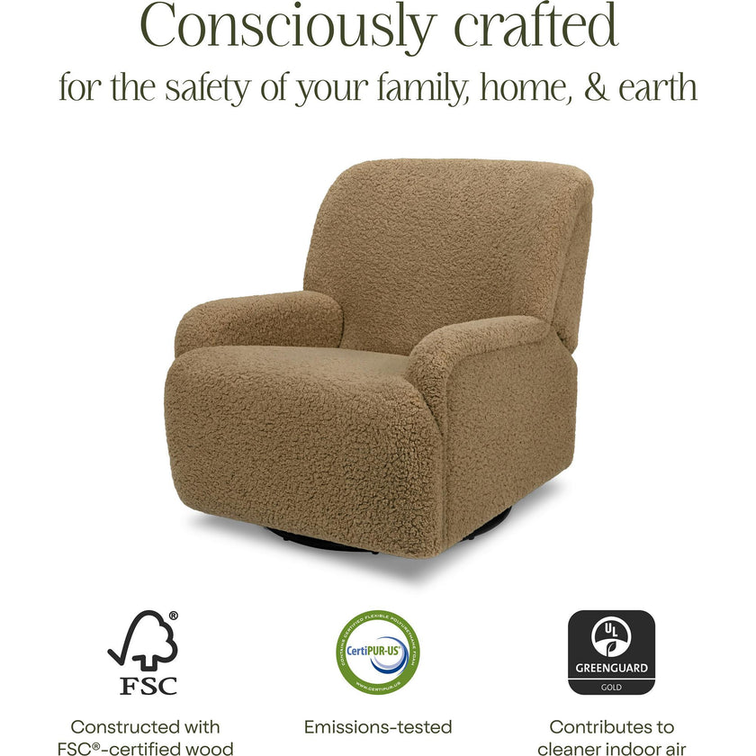Winslow Extra Wide Recliner and Swivel Glider in Cortado Shearling