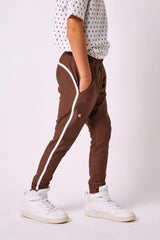 brown retro warm-up jogger