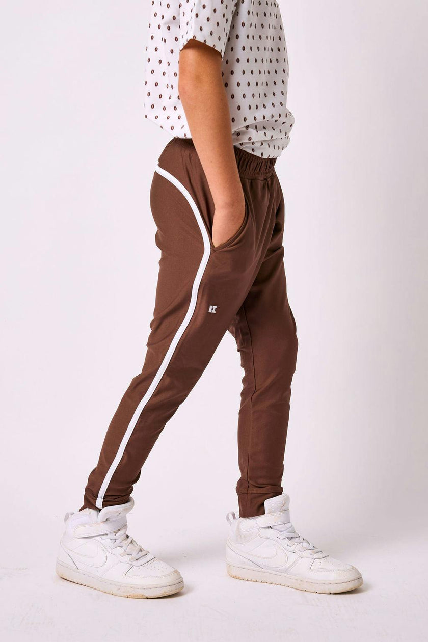 brown retro warm-up jogger