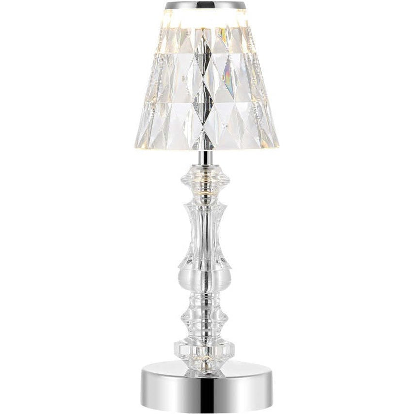 Lillian 12.75" Classic Acrylic Rechargeable Integrated Portable LED Table Lamp