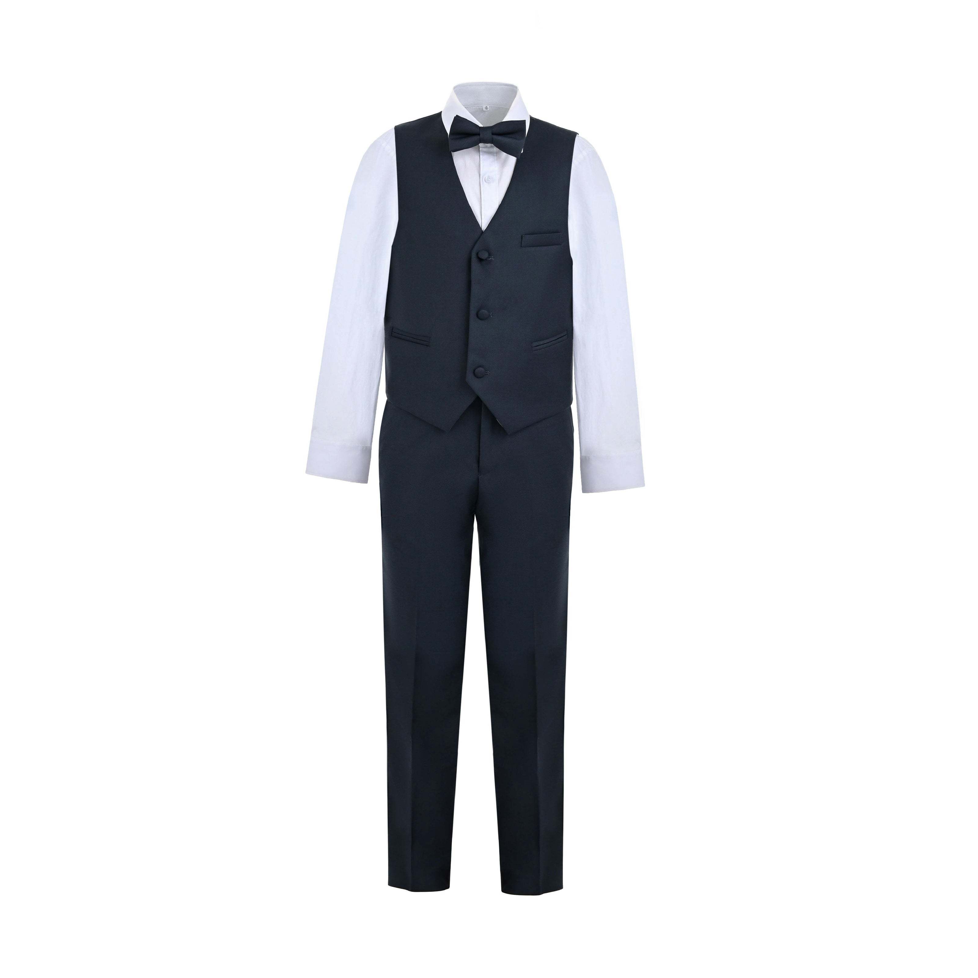 Gray Serge Formal Vest & Bow Tie Suit Set