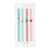 Festive Striped Table Candles