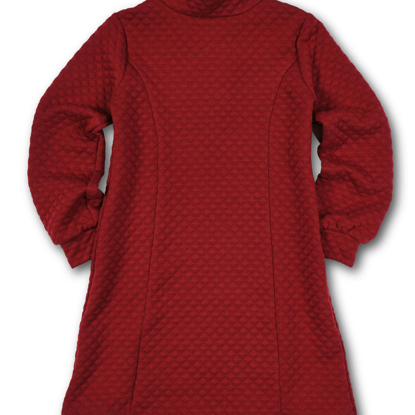 Quilted Knit Dress With Buttons