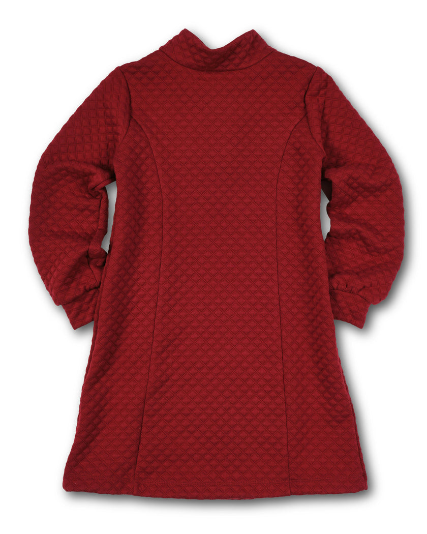Quilted Knit Dress With Buttons