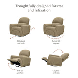 Babyletto Rainbow Recliner and Swivel Glider in Teddy Loop
