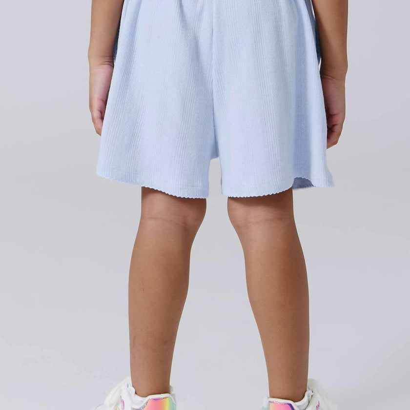 Girls Pointelle Short in Cloud Blue