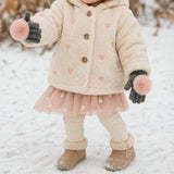 Faux Fur Pom Pom Gloves
