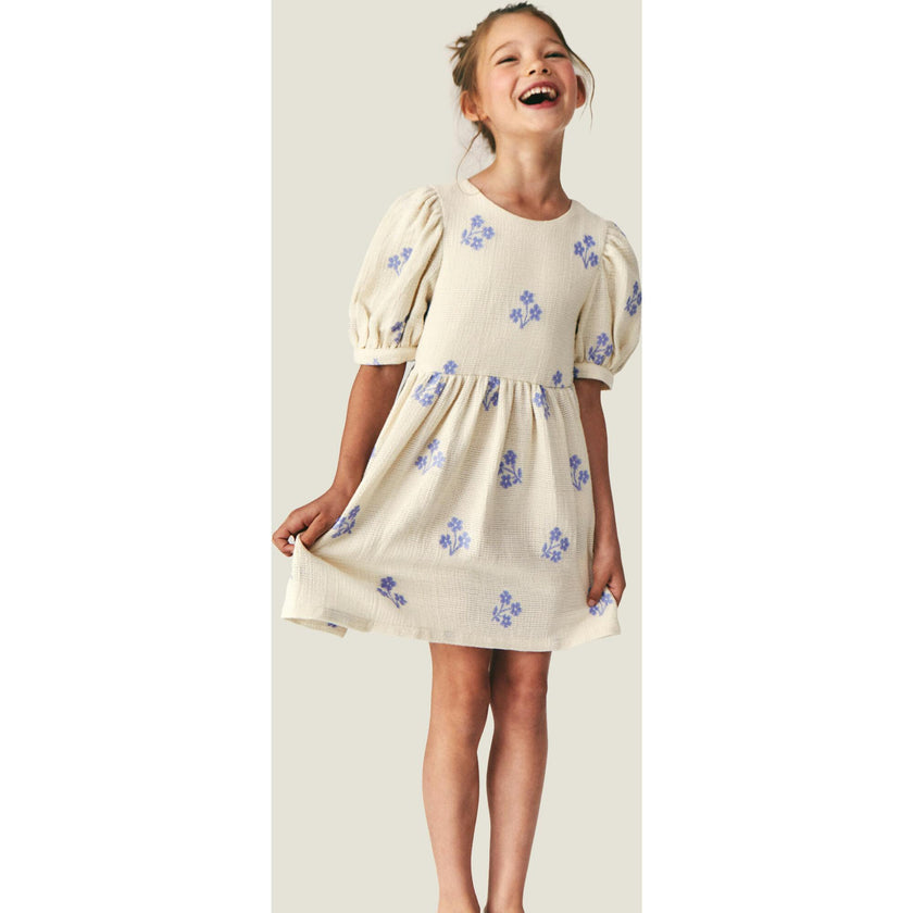 Mipounet SS26 Sandrine, Dress Ecru Blue