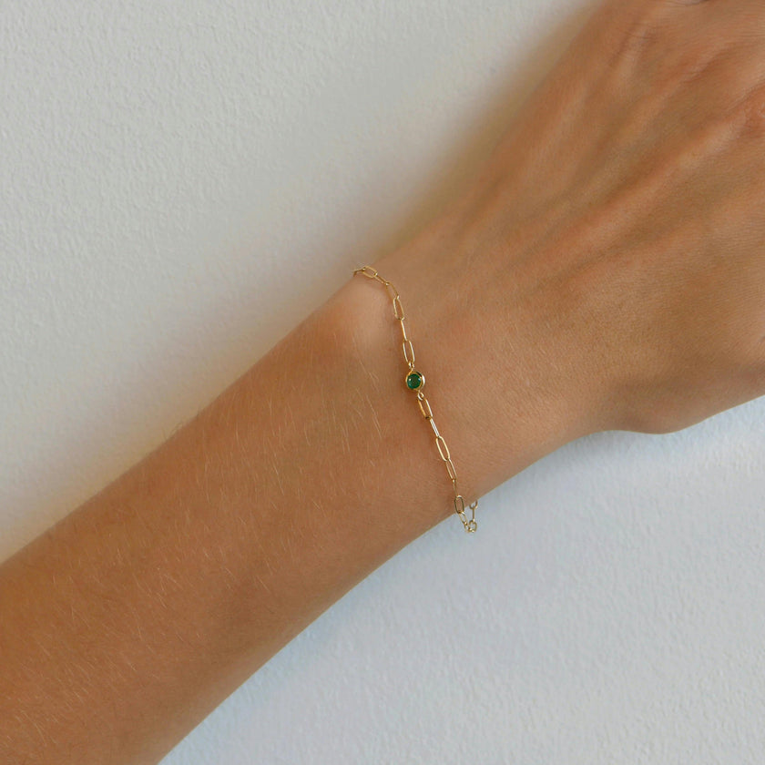 Classique Birthstone Paperclip Bracelet