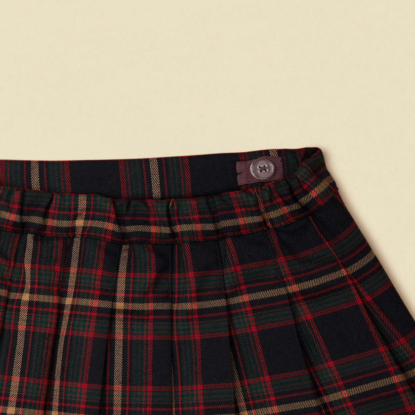 Pleated Plaid Skirt