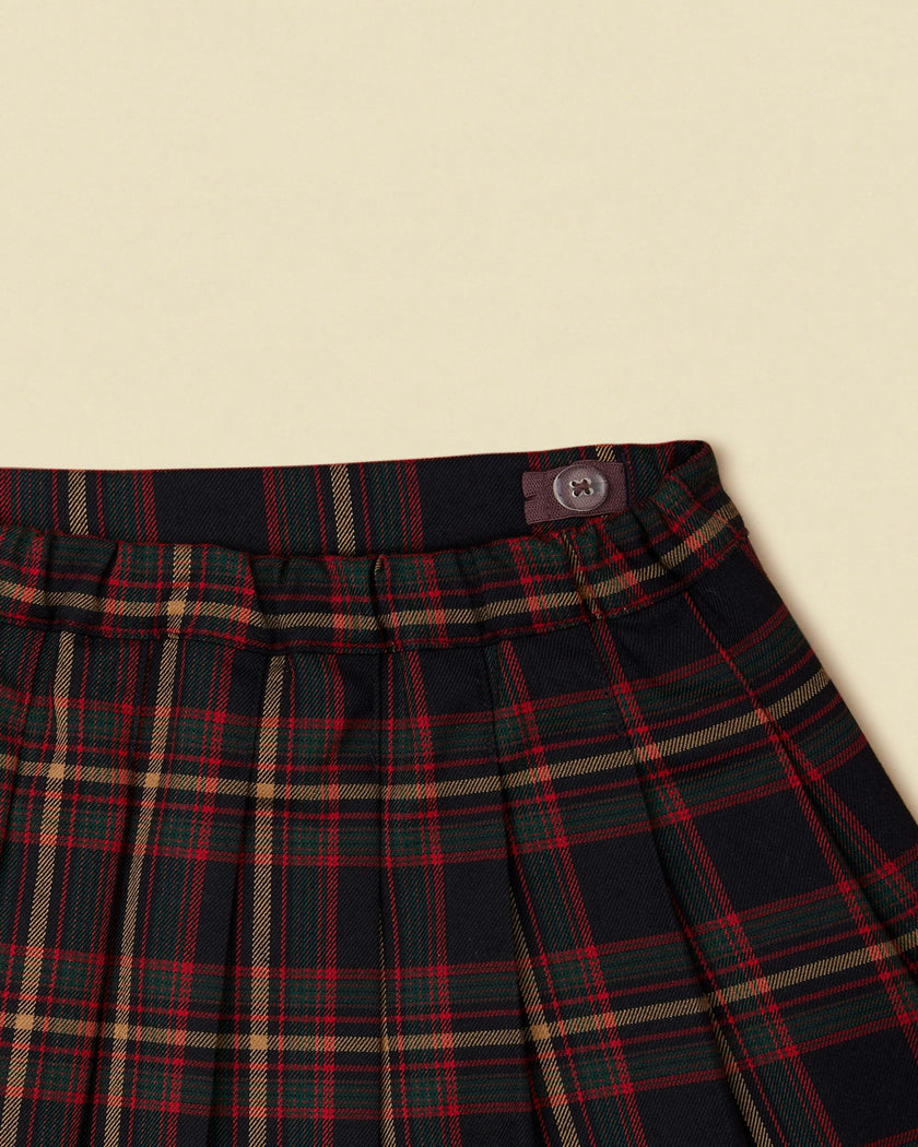 Pleated Plaid Skirt