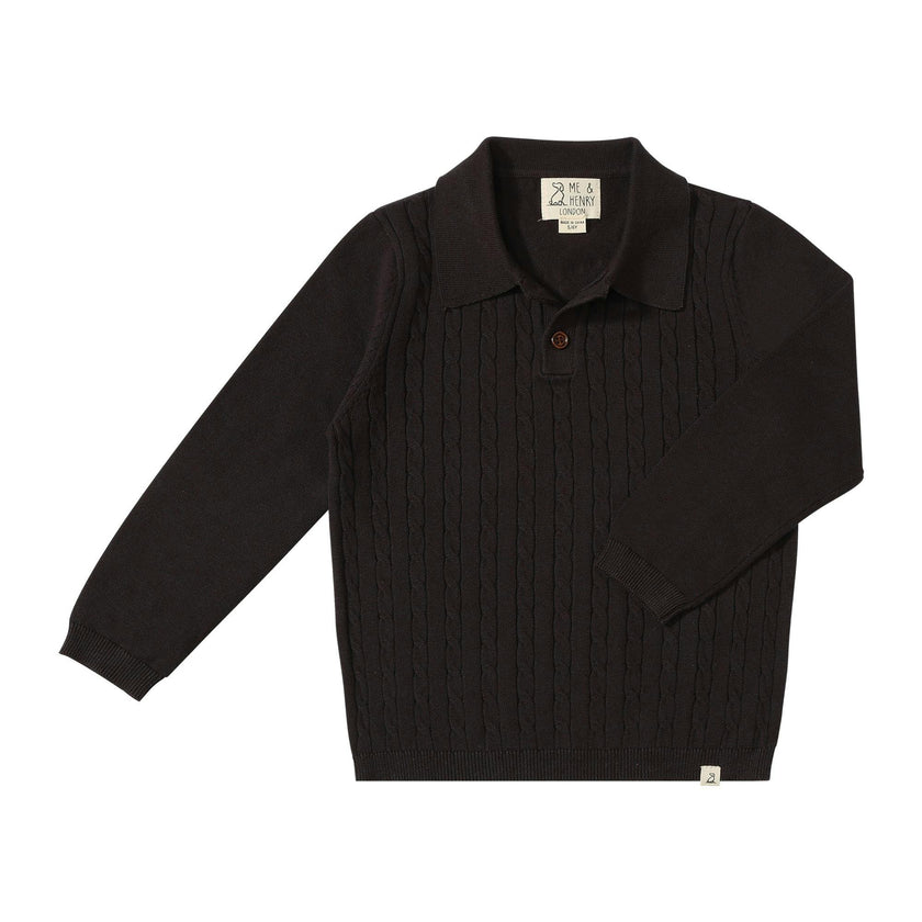 CHRISTIAN Black Cable Polo