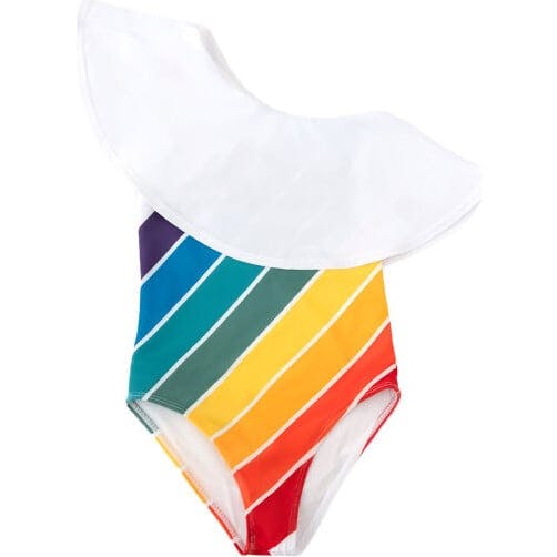 Forever Summer Rainbow One Shoulder Ruffle