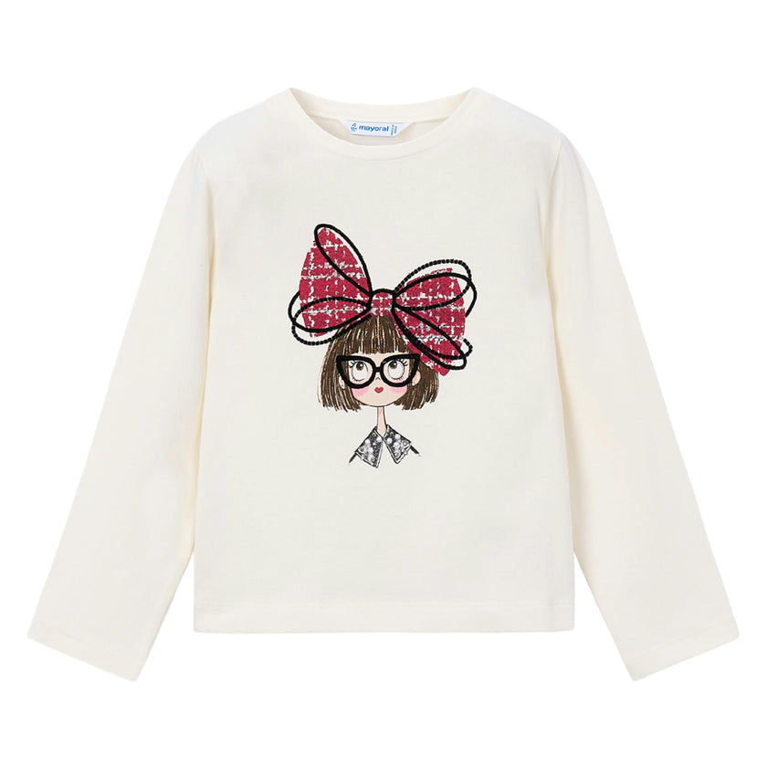 White Cartoon Bow Tee