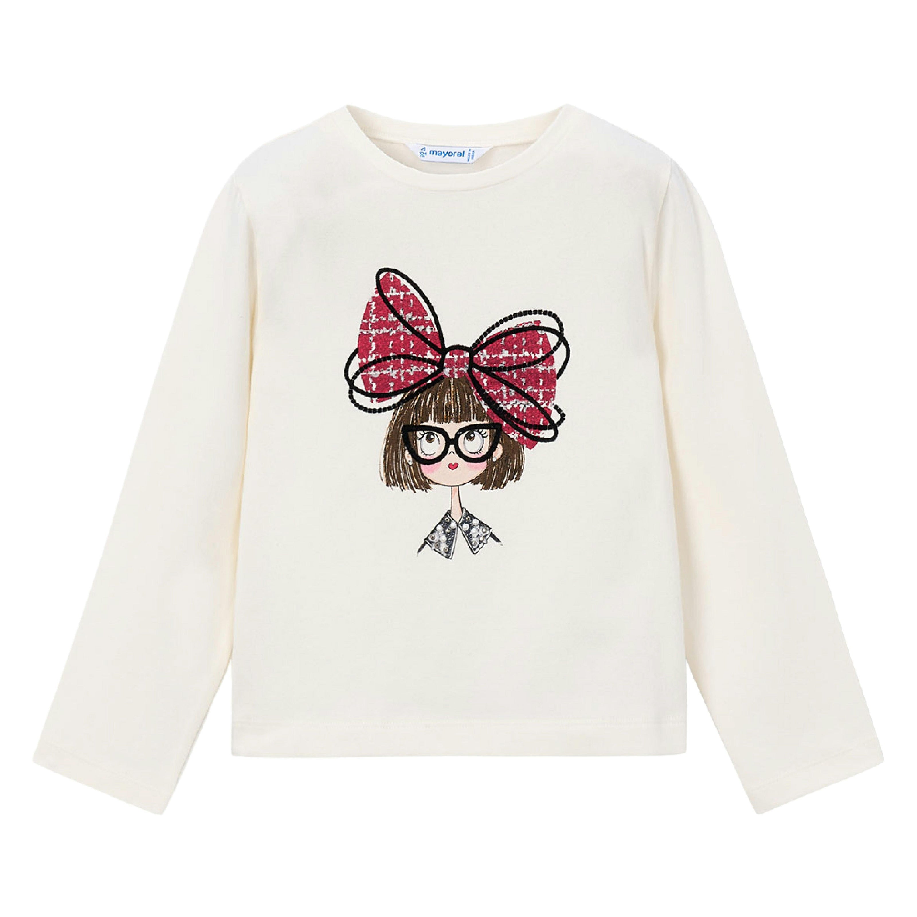 White Cartoon Bow Tee