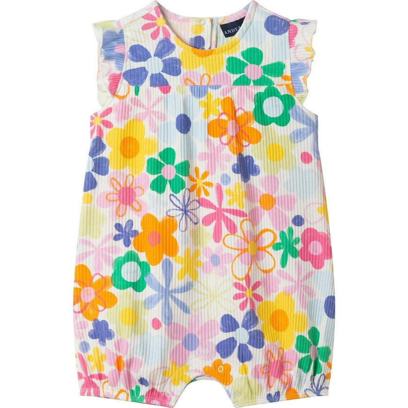 Infant Girls Floral Printed Romper | Retro Bloom