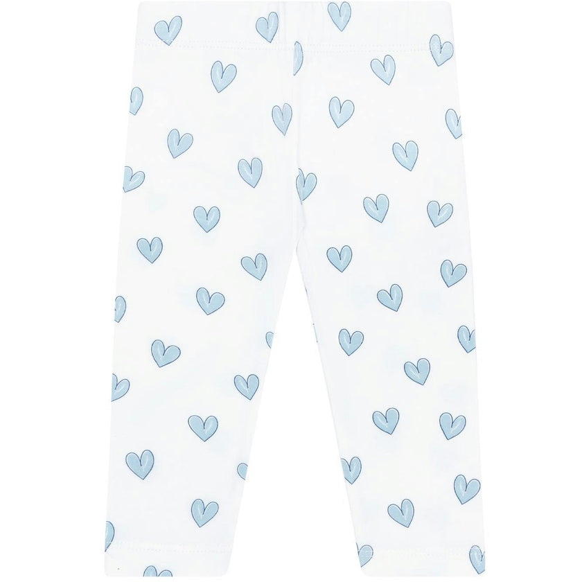 Blue Heart Print Pima Leggings