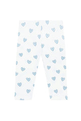 Blue Heart Print Pima Leggings