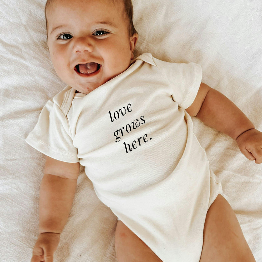 Love Grows Here Organic Cotton Baby Bodysuit