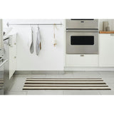 Bold Stripe Shag Floor Mat, Grey
