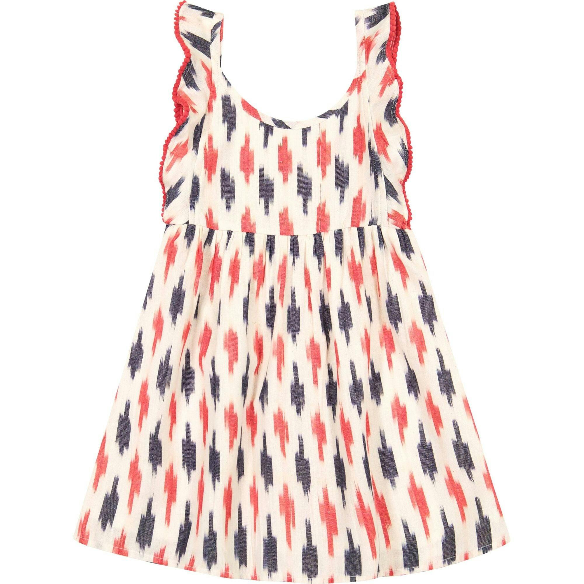 Daphne Ikat Flutter Sleeve Print Dress, Multi