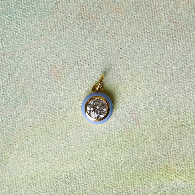 Blue Enamel Bezel Charm