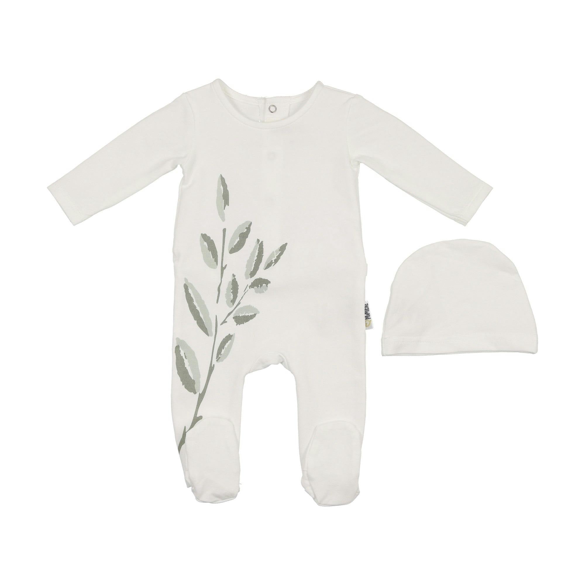 Blooming Leaves Footie and Beanie Set
