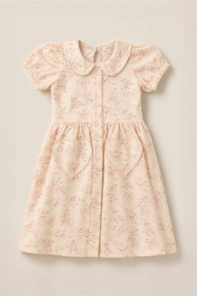 Mini Alayna Play Dress in Banana Creme Aquarelle Fleur