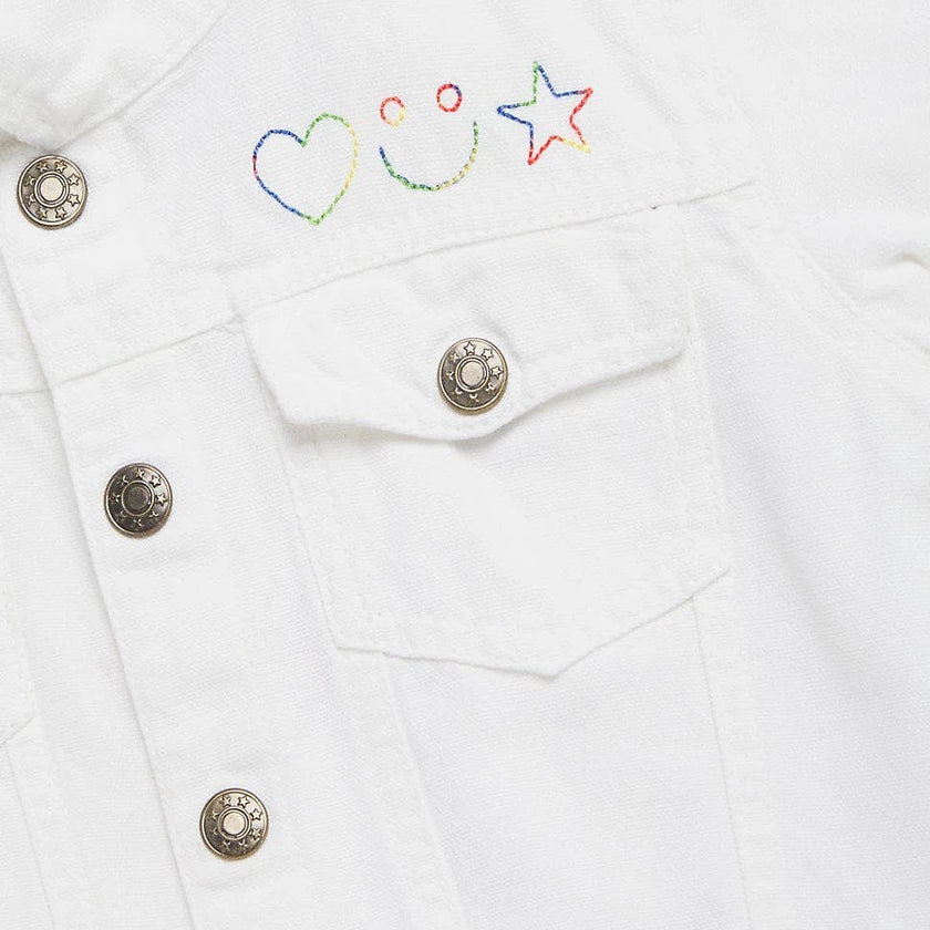 "mini" White Denim Jacket