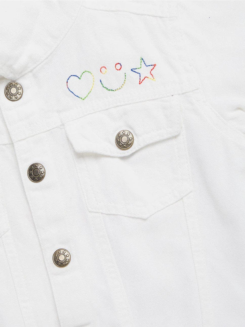 "mini" White Denim Jacket