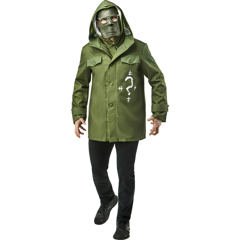 Men's The Batman Riddler Costume Top and Mask Set - Deluxe