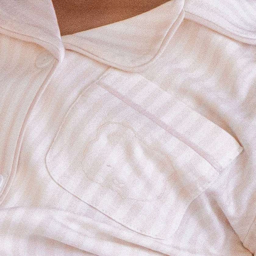 Striped Button Down Footie, Girls