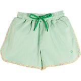 Striped Annie Apple Trim Detail Swim Shorts in Green (12mths- 10yrs)
