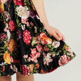 Posh Botanica Velour Bow Back Ruffled Dress