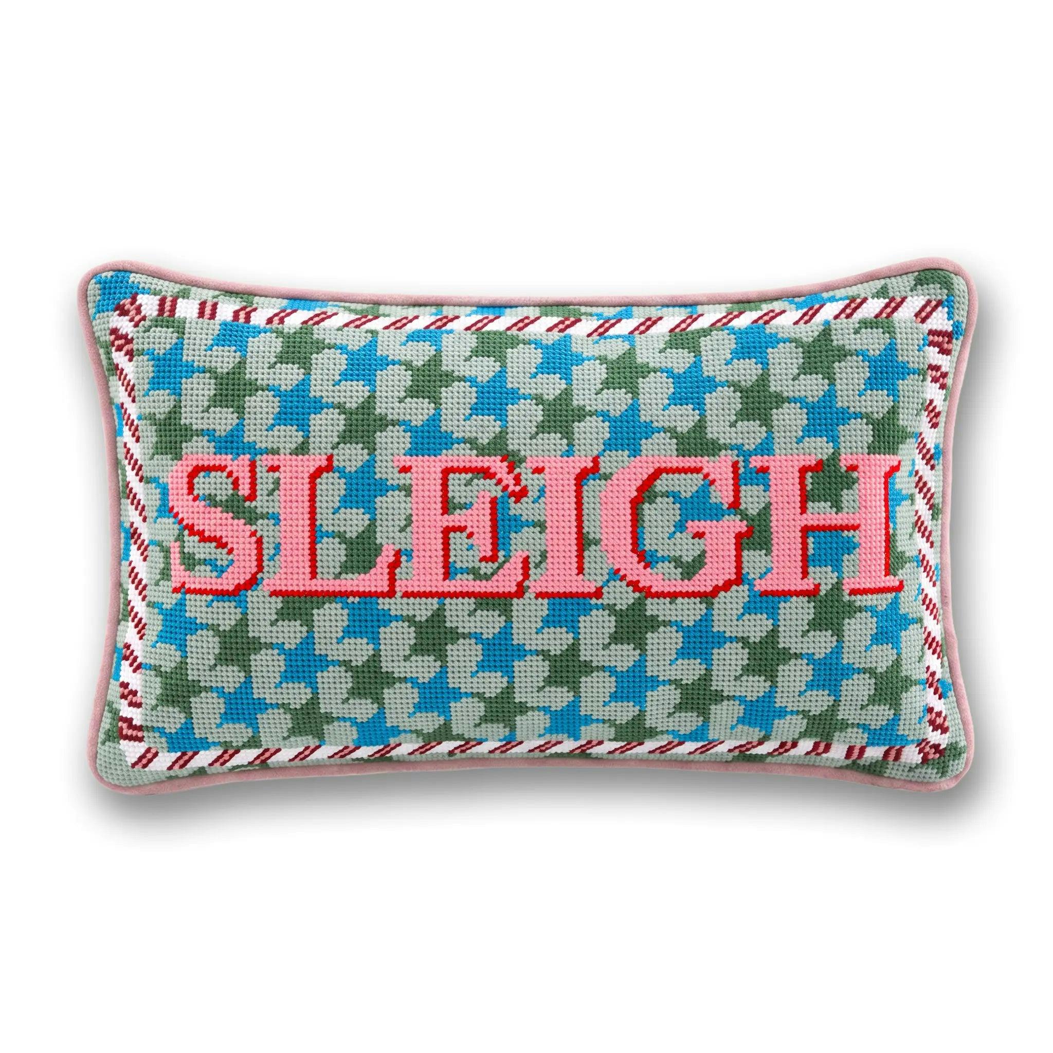 Sleigh Needlepoint Pillow
