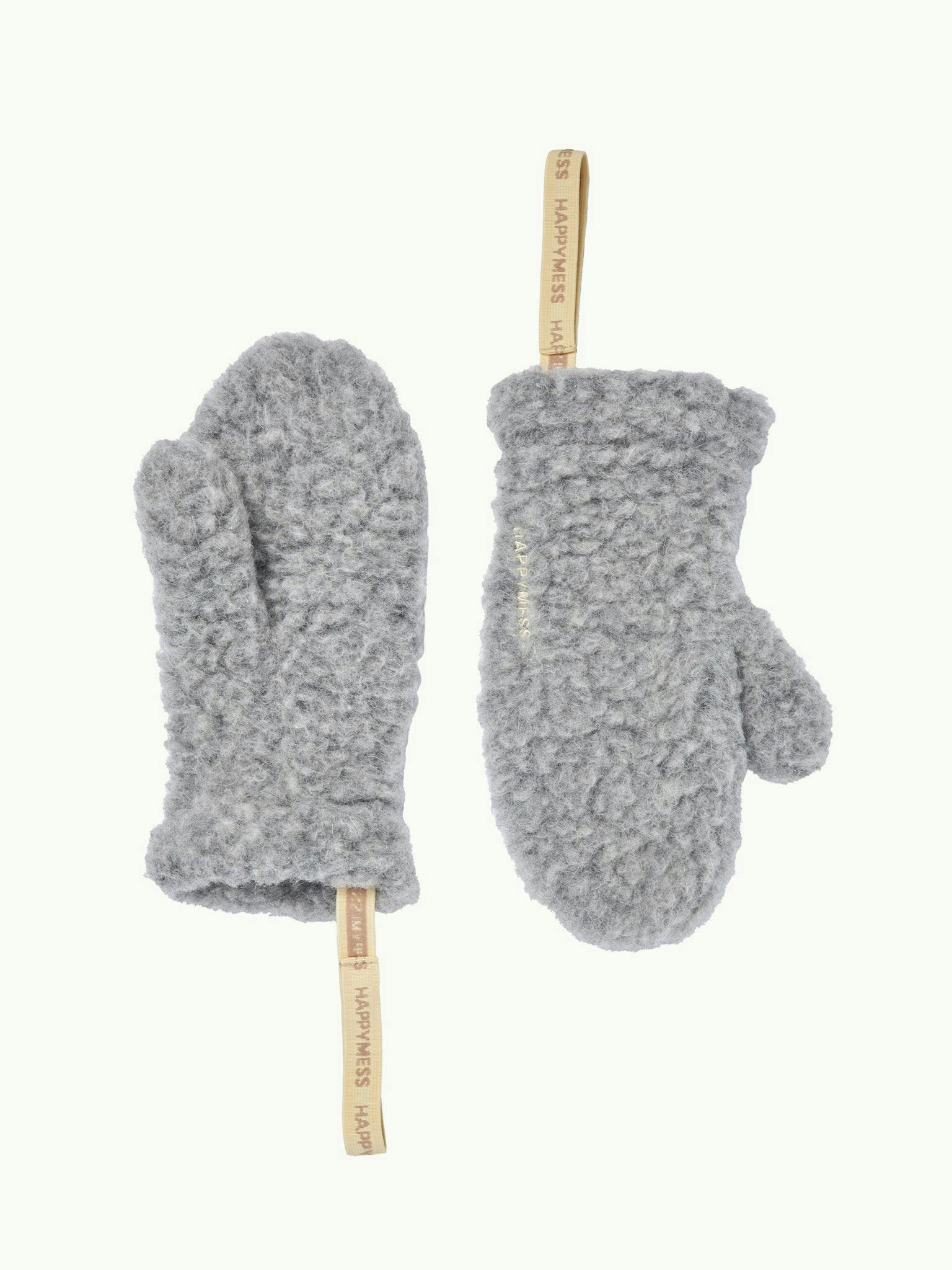 children's merino wool mittens - stone grey 6+
