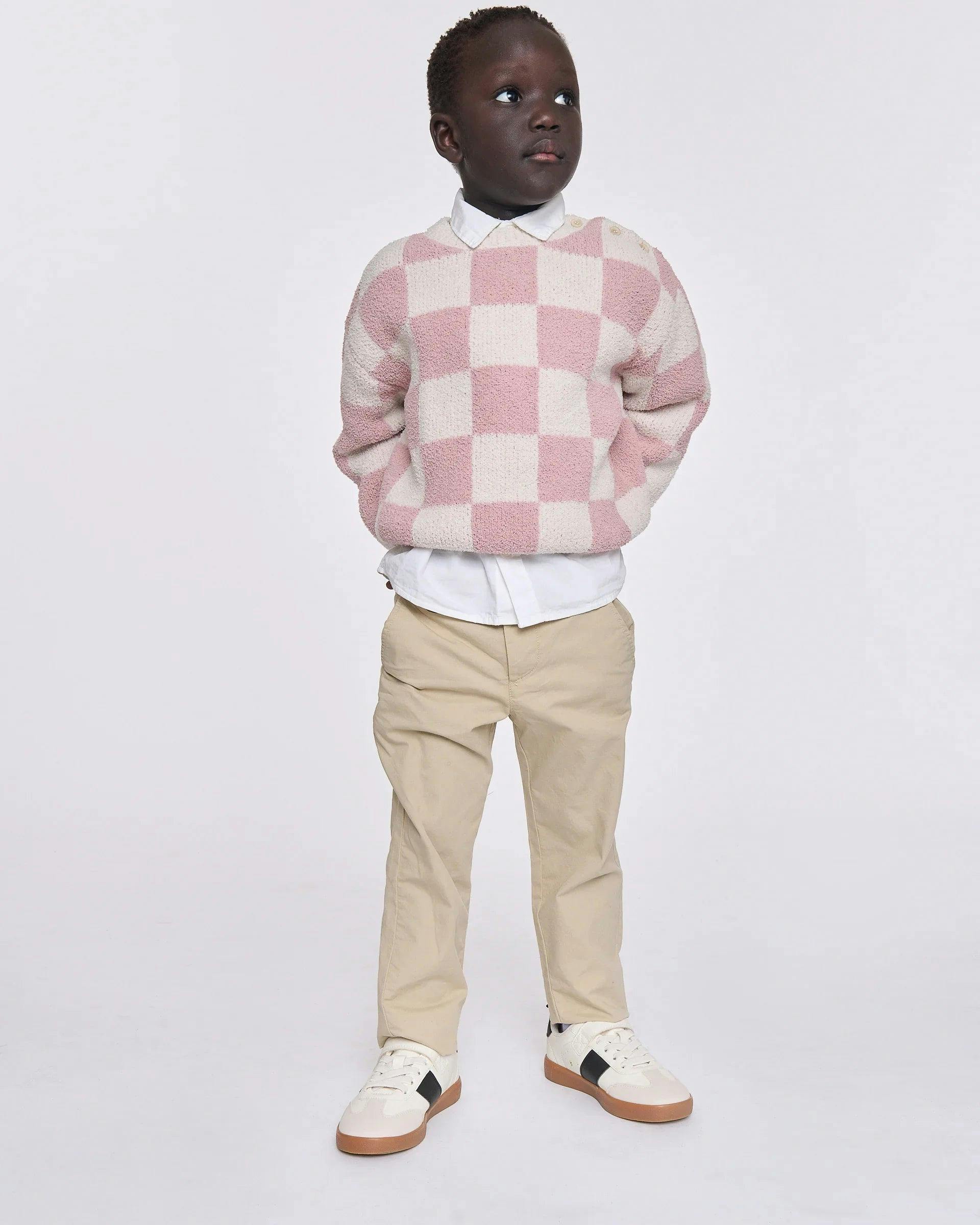 Boxy Sweater • Checkers Fuzzy