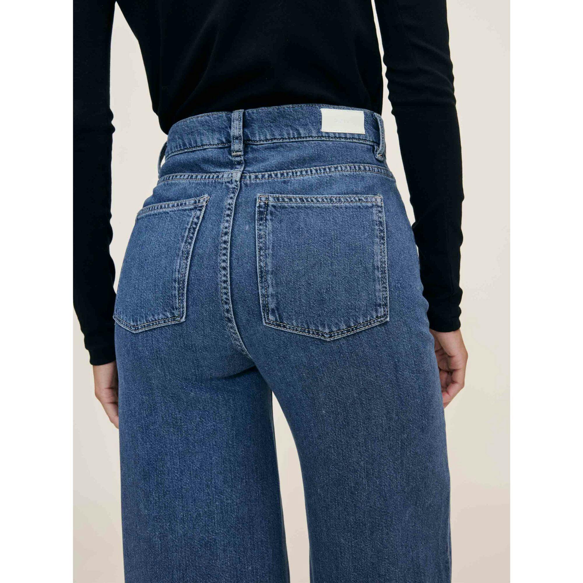 Hepburn Wide Leg High Rise Ankle Jeans Del Ray