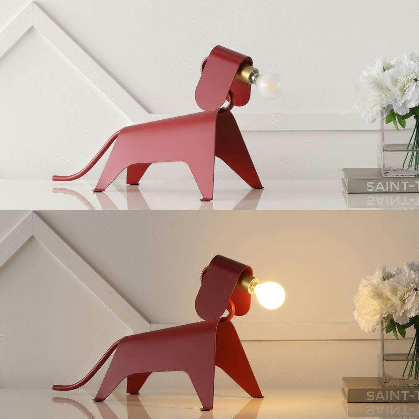 Rover 10" Modern Industrial Iron Canine LED Kids' Lamp