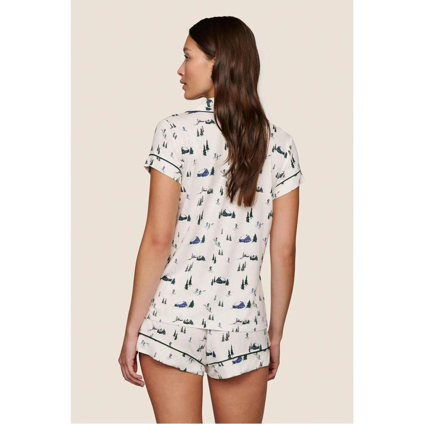 Gisele Printed TENCEL Modal Shortie PJ Set, White