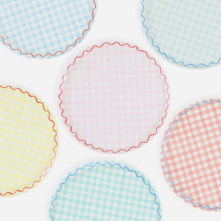 Gingham Reusable Large Plates