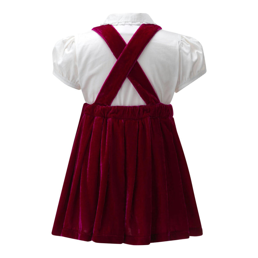 Eloise Silk Velvet Pinafore Set