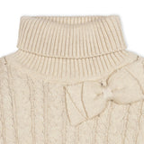 Organic Turtleneck Sweater Cape with Bow