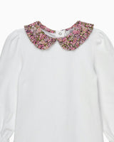 Baby Short-Sleeved Chive Pie Crust Collar Bodysuit