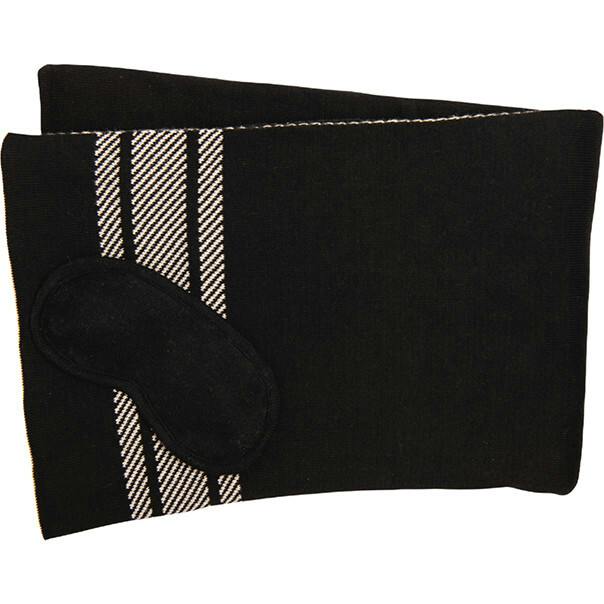 Reversible Stripe Blanket Travel Set
