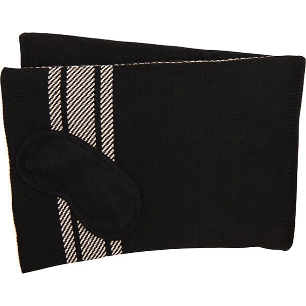 Reversible Stripe Blanket Travel Set