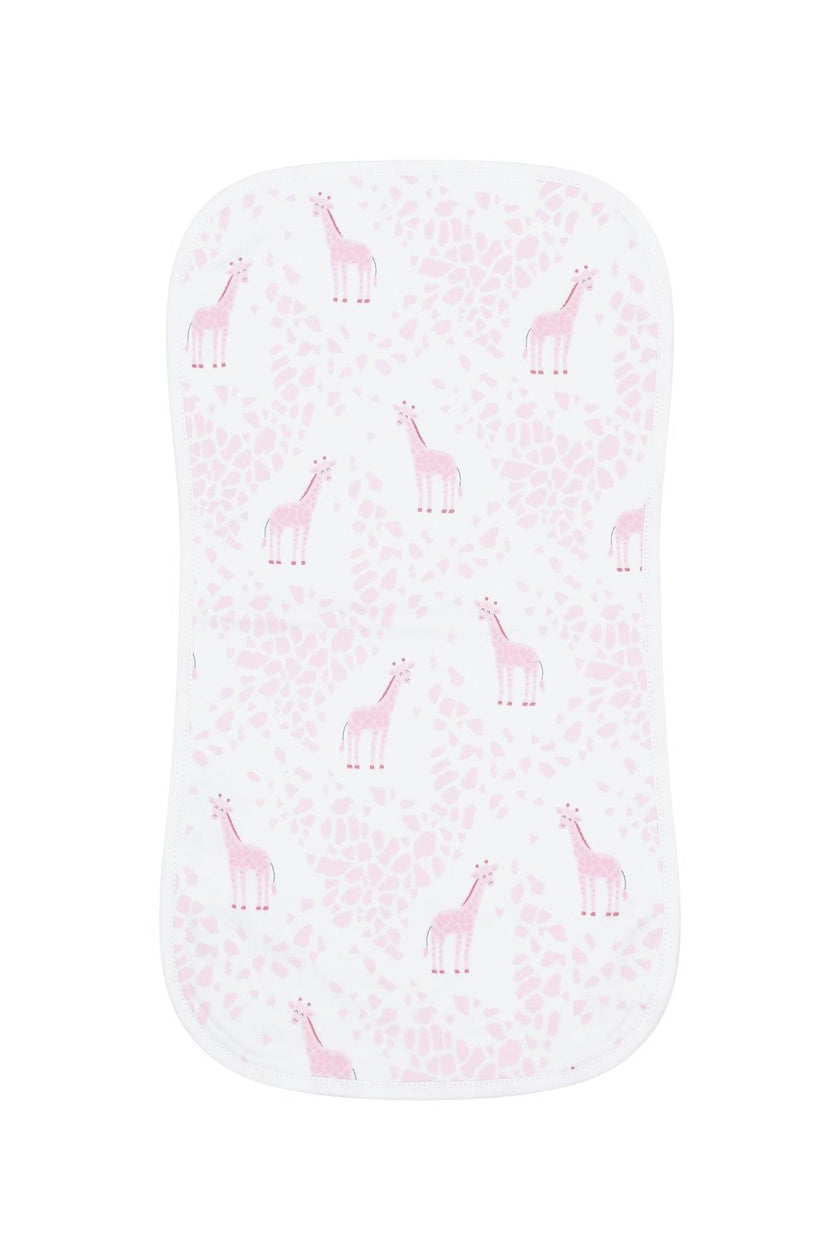 Pink Giraffe Print Burp Cloth