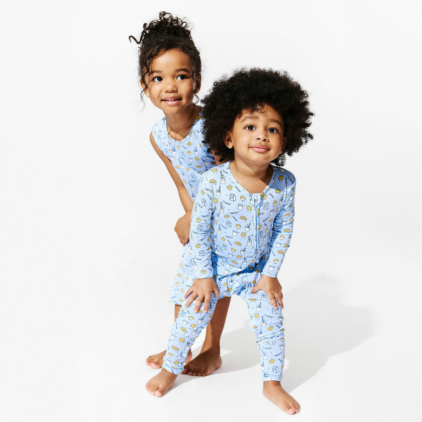Milk & Cookies Blue Bamboo Girls' Sleeveless Dress